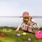 6 Pack Easter Baskets for Kids, 8.6" Plastic Easter Bags with Handles, Easter Bucket Bags Filled with Grass, Perfect Theme Party Favors Decorations
